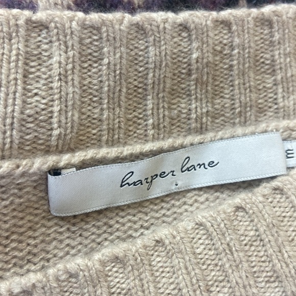 Harper Lane Logan Fairlsle Crewneck Sweater Merino Wool Sz Medium - Picture 5 of 5